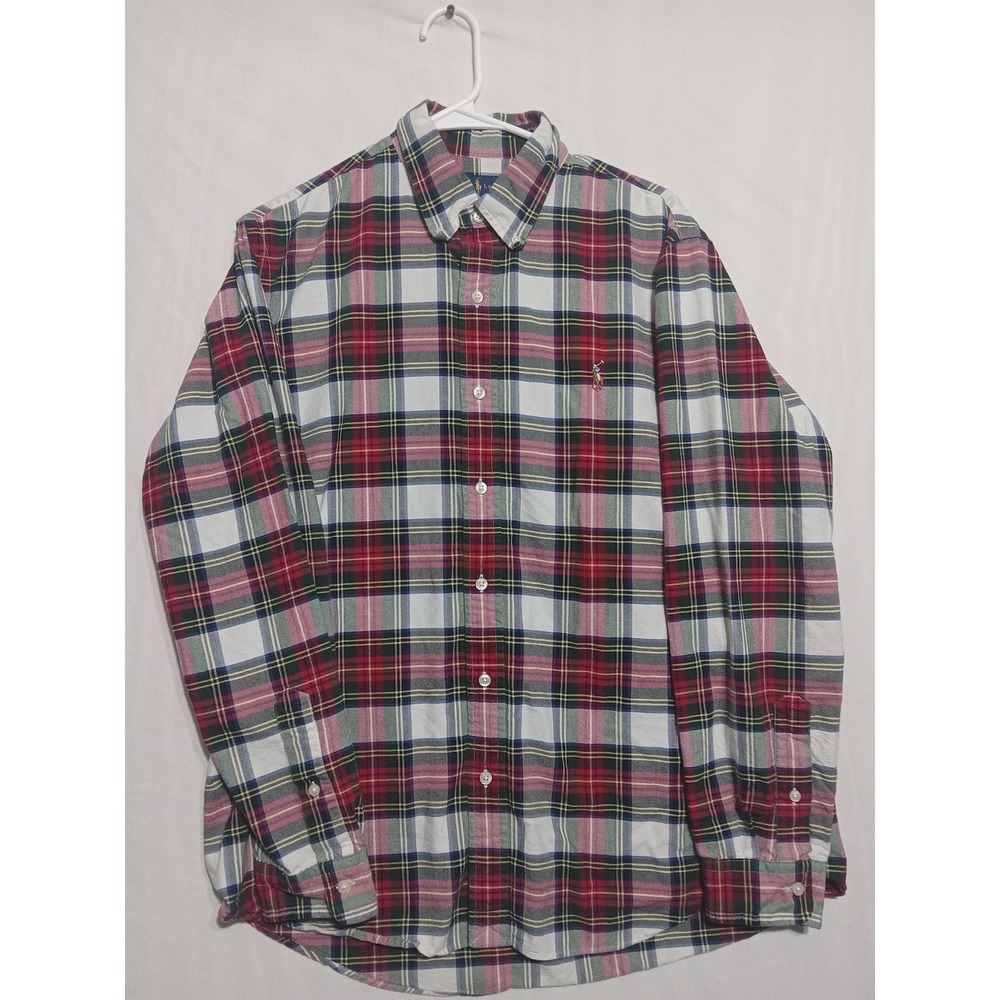 Vintage Polo Ralph Lauren Shirt Plaid Mens Large USA Made Pony Preppy